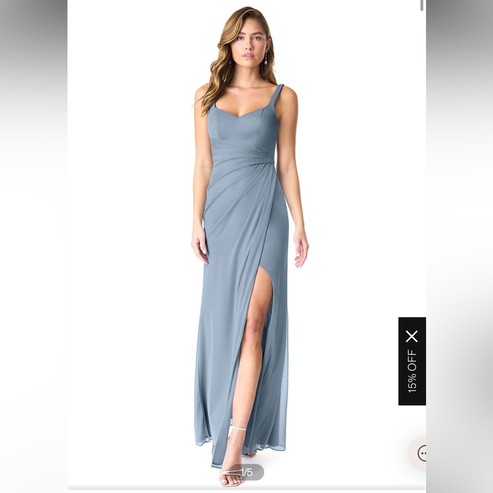 Azazie Bridesmaid Dress, Verami Style, Dusty Blue, Size 4